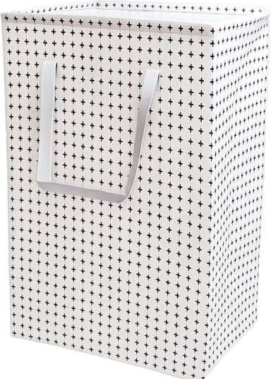Cesto de Roupa Suja ou Limpa 72 Litros Dobrável Com Alça Tecido Resistente Organizador Lavanderia com Estampa (Cruzes)