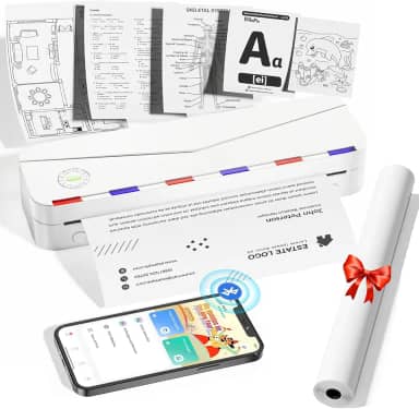 Phomemo Impressoras portáteis sem fio para viagens, impressora térmica Bluetooth, compatível com 21 x 28 cm, tamanho carta dos EUA, impressora portátil sem tinta para celular, laptop, máquina de