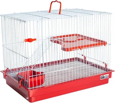 GAIOLA PARA COELHO PORQUINHO DA INDIA E CHINCHILA COM ANDAR VERMELHA