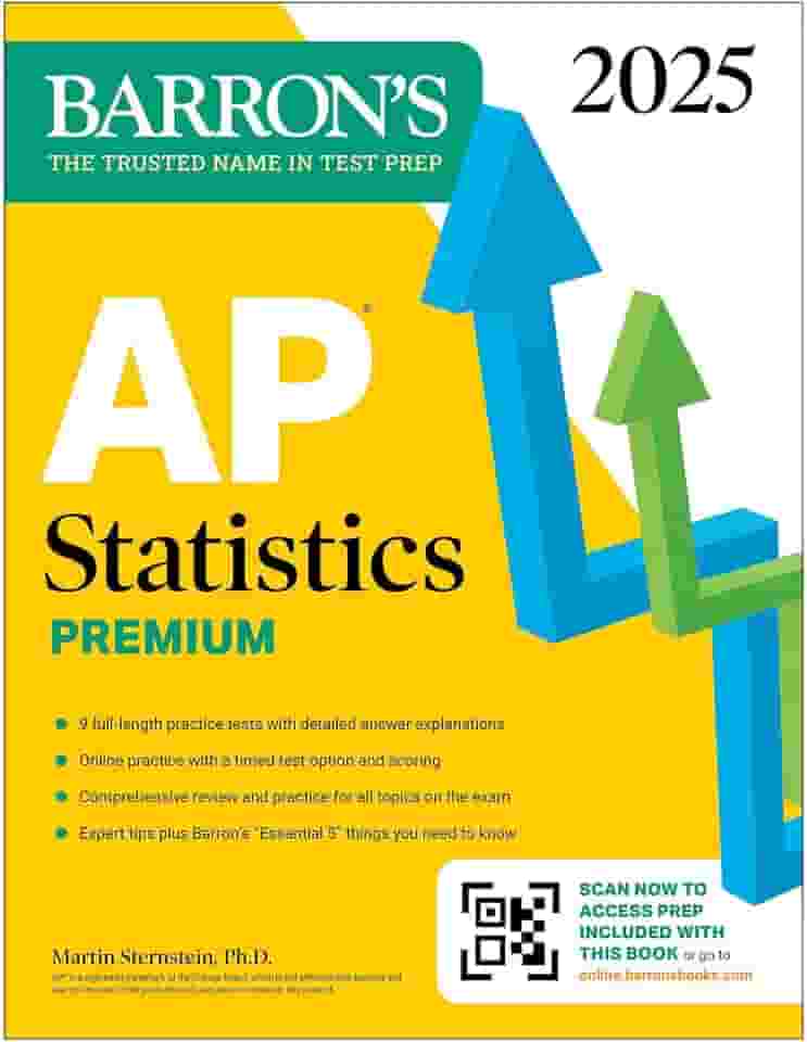 AP Statistics Premium, 2025: Prep Book with 9 Practice Tests + Comprehensive Review + Online Practice