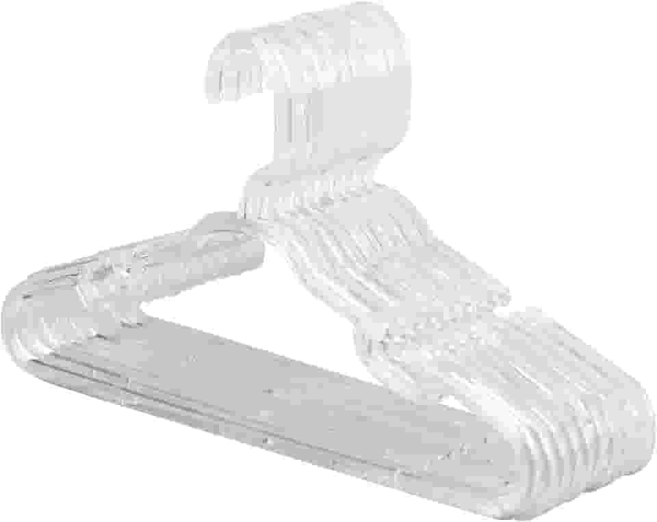 Kit 50 Cabide Infantil Reforçado Cristal Acrílico 8MM Transparente