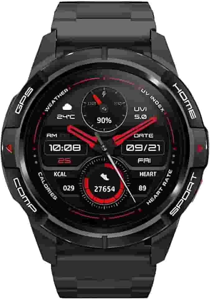 Mibro GS Active Smartwatch para homens e mulheres, Posicionamento GPS Tela AMOLED 1000Nits 5ATM à prova d'água 150 modos esportivos Relógio inteligente para Android iOS, Preto