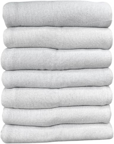 Kit 5 Pano De Chão Alvejado Branco Grosso 92Gr - Tam 70X45