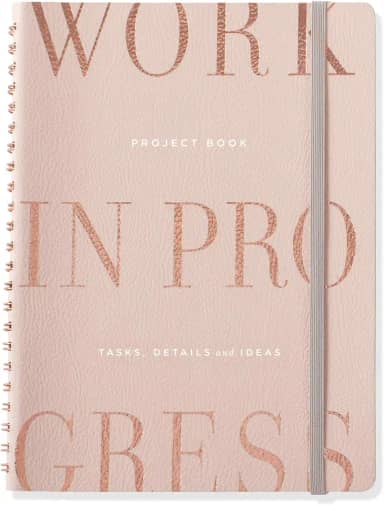 Fringe Livro de projetos de couro vegano, 160 páginas, 18 x 21 cm, argila (962059)