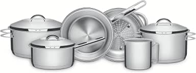 Jogo de Panelas Tramontina Solar em Aço Inox com Fundo Triplo e Tampas de Inox 6 Peças
