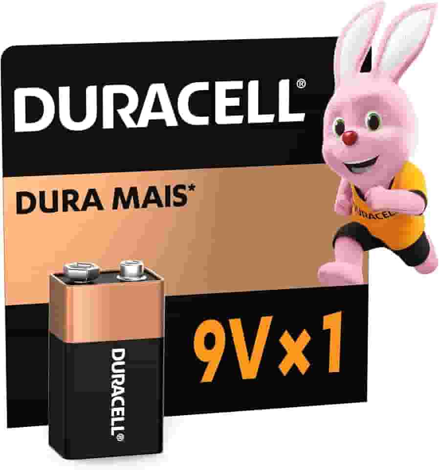 Duracell Bateria Alcalina 9V Ideal – Para Detectores de Fumaça e Microfones sem Fio