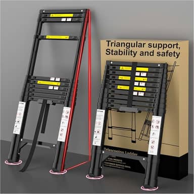 Escada de extensão telescópica de 3 metros - Escada de alumínio dobrável, extensível, telescópica, compacta e alta - ajustável, retrátil, para telhado de casa, trailers, trailers de viagem