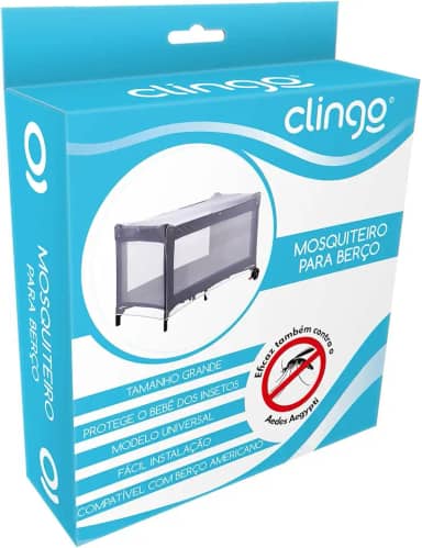 Mosquiteiro para Berço, Clingo, Branco, Grande