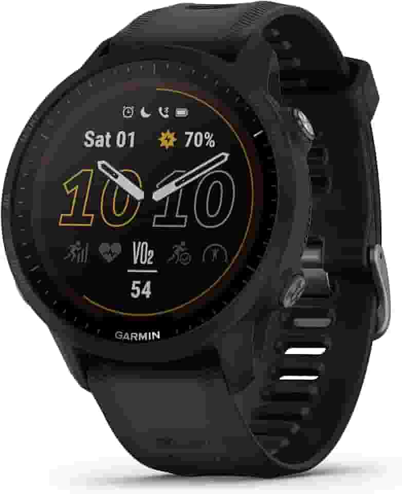 Garmin Smartwatch Forerunner® 955 Solar, GPS para corrida com capacidades de carregamento solar, sob medida para triatletas, bateria de longa duração, preto - 010-02638-00
