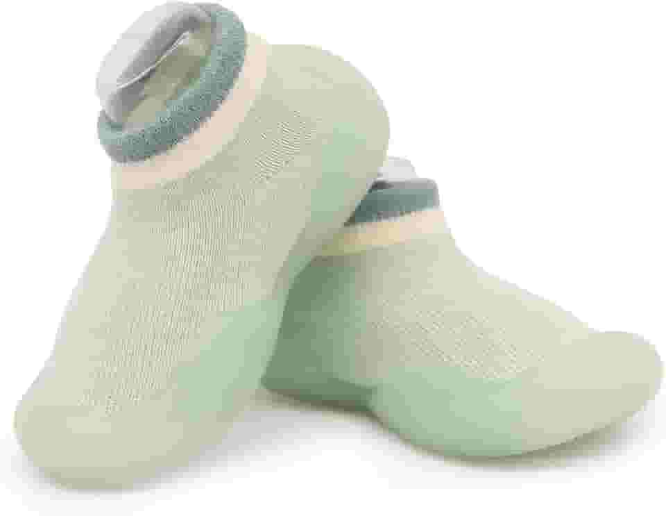 Sapatos de primeira caminhada para bebês meninas e meninos, antiderrapante, sola macia, meias infantis