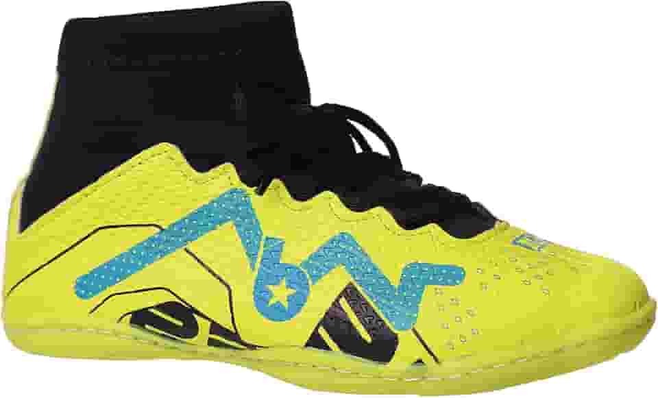 Chuteira Futsal Tênis Quadra infantil Amarelo Cano Alto Botinha com Solado Costurado 28 ao 33 Blank Star