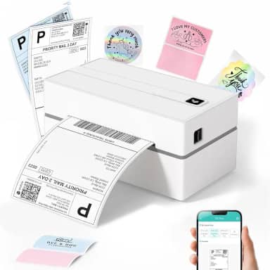 Abacafly Etiquetadora, Impressora Termica Etiquetas com Largura Máxima de Impressão de 4,33 Polegadas, Impressora de Etiquetas Adesivas de Alta Velocidade, Impressora Termica Portatil