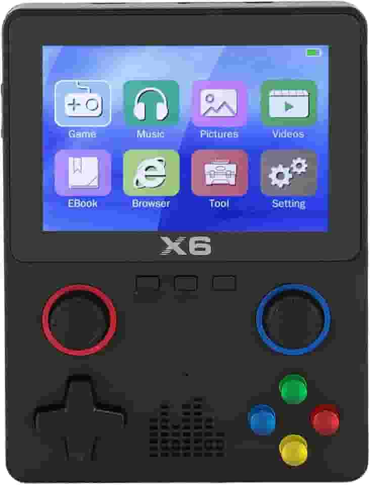 Console de Jogo Portátil retrô, Console de Jogo Portátil X6 Com Suporte para Emulador 11, Tela HD IPS de 3,5, Design Dual 3D Rocker, Suporte para HDMI e Saída de TV (BLACK)