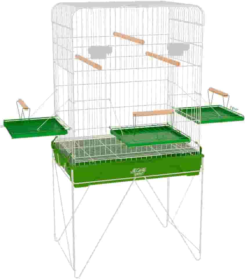 Viveiro Grande Gaiola para Calopsita Aves Mansas Malha Larga (Verde)