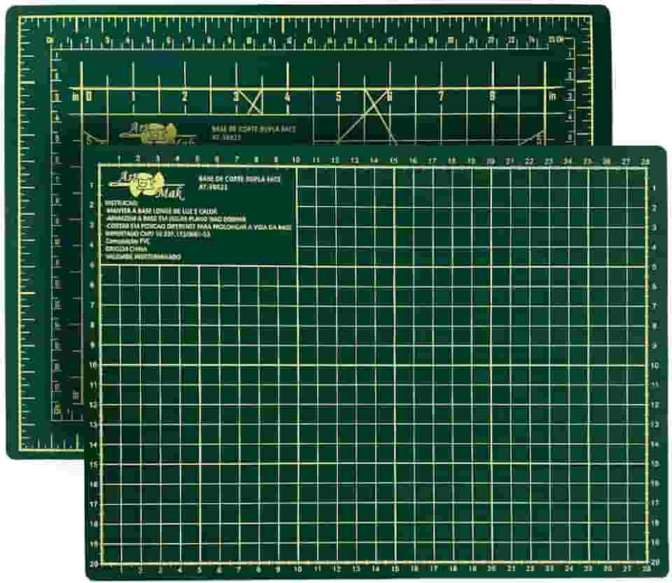 Base de Corte A4 30x22 cm Mesa de Apoio Placa para Corte Costura Patchwork Artesanato (Verde)