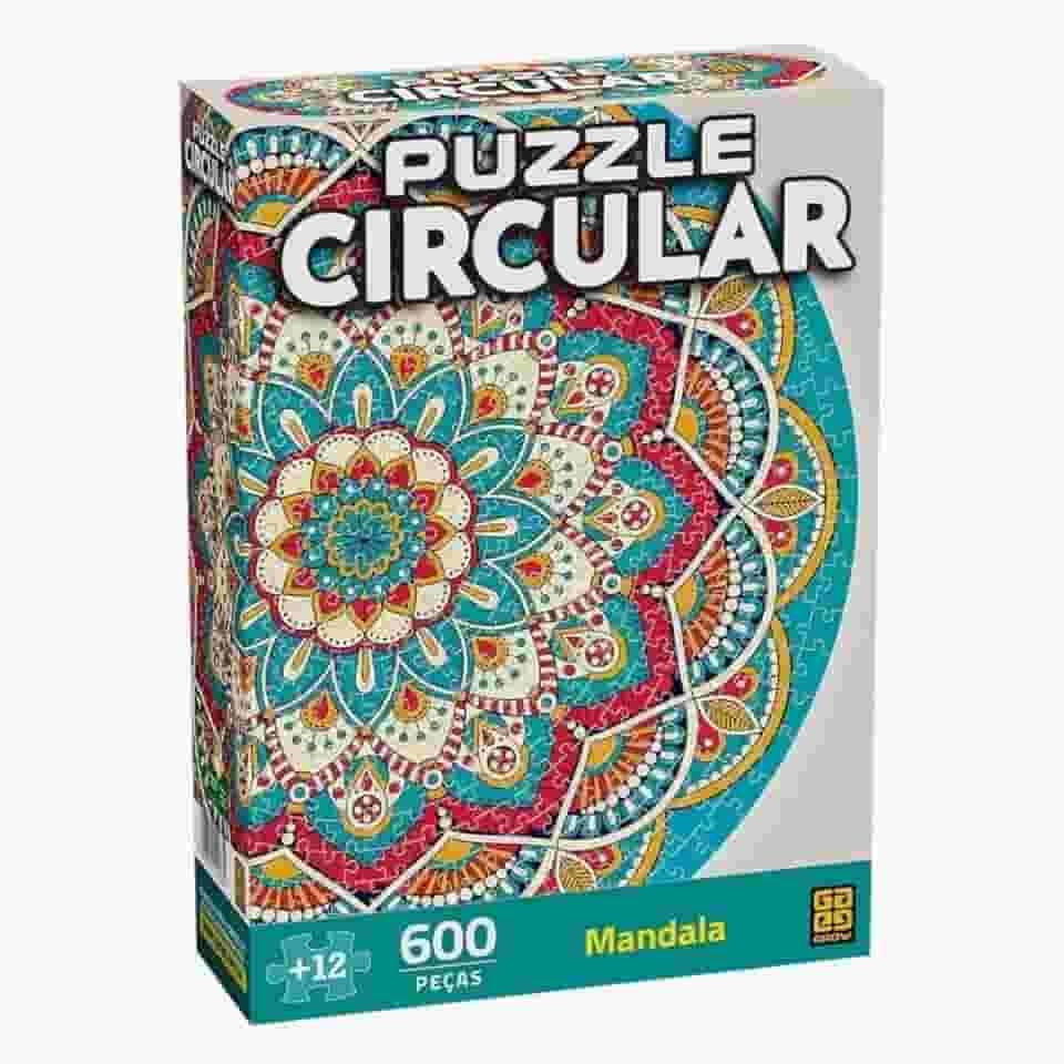 Quebra-Cabeça Circular Mandala 600 peças - Grow