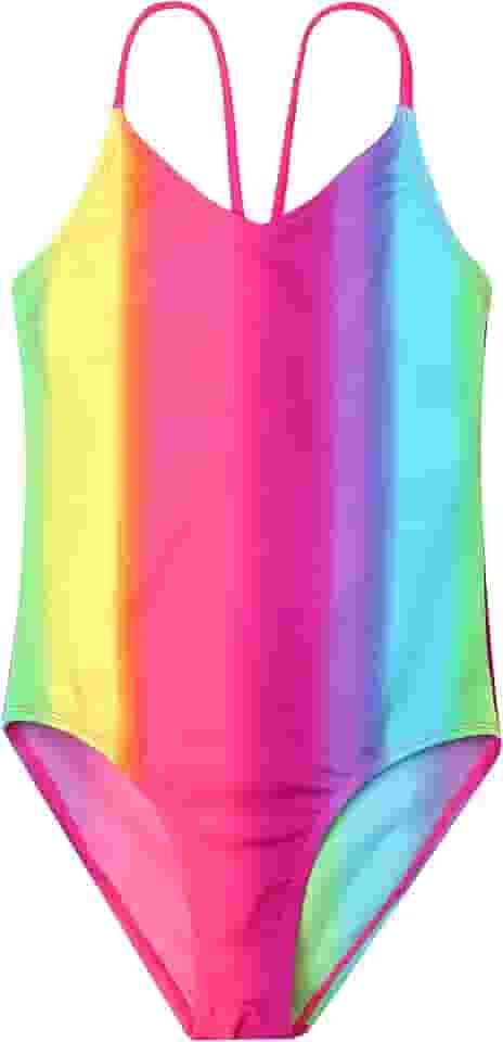 Meninas Maiô de uma peça Maiô de praia Maiô para crianças Maiô infantil (6-8T) Arco-íris