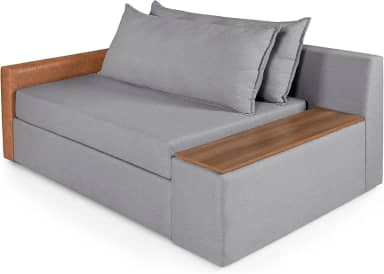 Sofá Cama Panamá Casal 2 Lugares Modern com Baú Lateral Base Madeira Linho - Casa Imperial (GRAFITE)