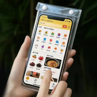 1 bolsa universal transparente à prova d'água para celular, tela sensível ao toque, uso ao ar livre, à prova de chuva, capa de proteção para celular