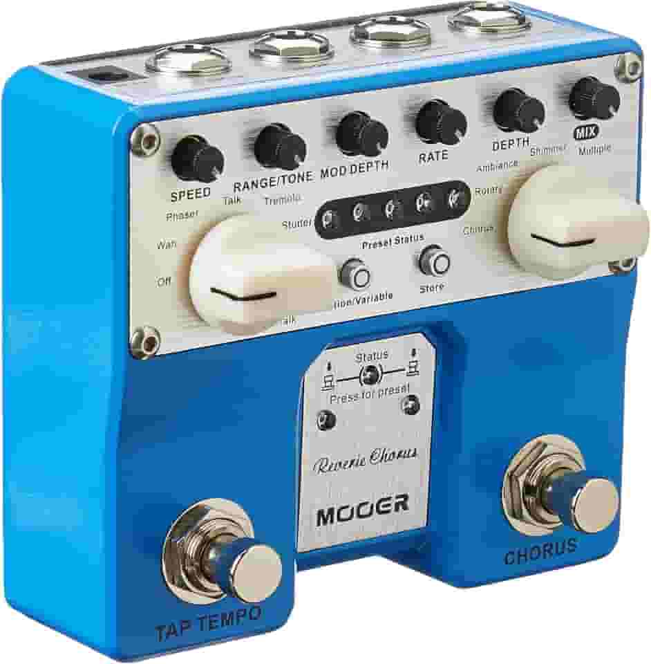 Mooer Pedal Chorus Twin Reverie TCH1, para Guitarra, 5 Modos, Chorus, Rotary, Ambience, Shimmer, Multiple, 8 Efeitos, Tap Tempo, True Bypass, Entrada e Saída Estéreo