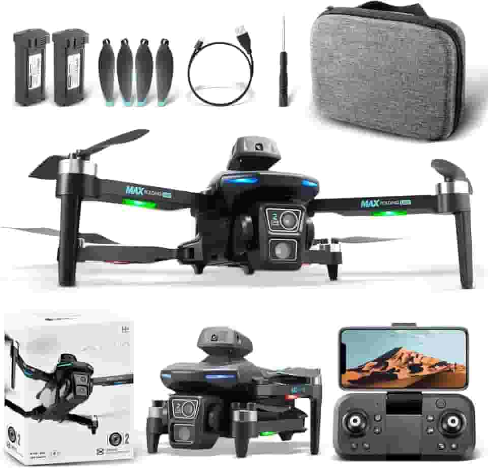 Drone com Camera 4K HD, XT606 Drone Profissional, com Flutuação de Fluxo Óptico, Comutação de Lente Dupla, Rolagem de 360°, Fotografia por Gestos, Drones com 2000mAh Bateria