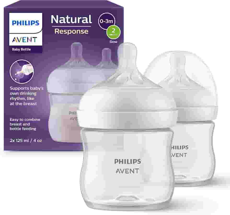 Philips Avent Kit de Mamadeiras Pétala 3.0 Duplo 4oz/125ml com tetinas de fluxo lento (Flow 2), SCY900/02