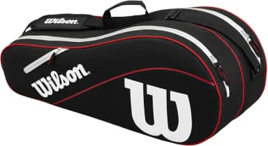 WILSON Bolsa para raquete de tênis Advantage III - comporta até 6 raquetes, preto/branco/vermelho