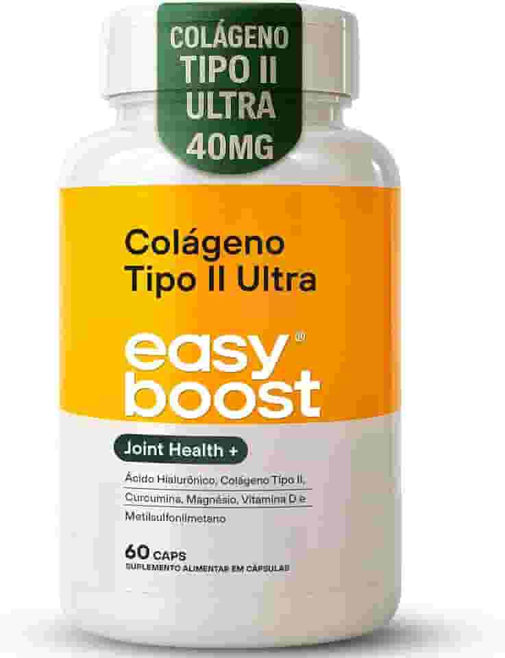 Colágeno Tipo 2 Ultra Easy Boost com Vitamina D3 + Ácido Hialurônico + Magnesio + MSM + Curcumina 60 caps