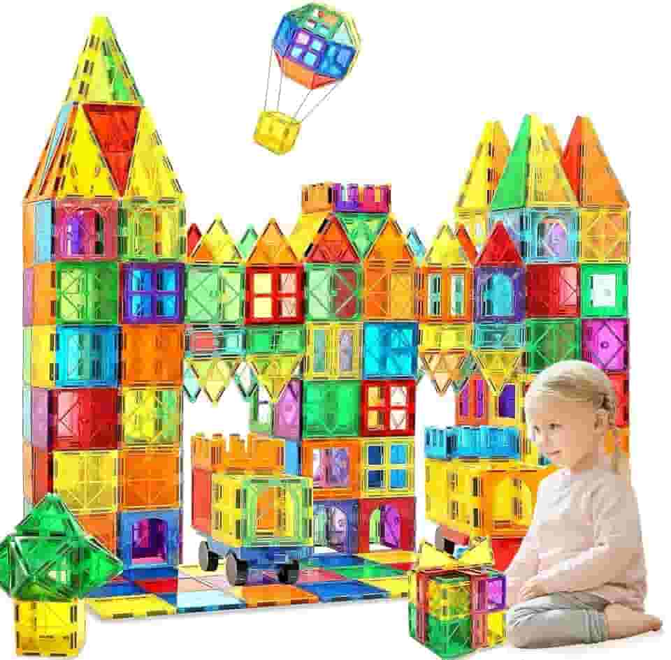 Blocos de Montar Magnéticos Construção Brinquedos Infantil (130 Peças)