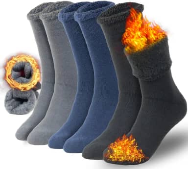 Meias térmicas masculinas térmicas de inverno com isolamento térmico 3/6 pares para atividades ao ar livre em clima frio