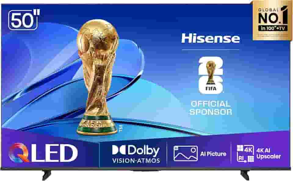 Hisense Smart TV UHD 4K QLED 50' Polegadas 50Q6QV com HDR10+, Dolby Atmos, Sports Mode, Game Mode Plus e Compatível com Alexa