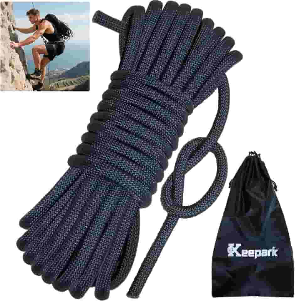 Corda de escalada estática de 10,5 mm – Corda de escalada de 80 m para adultos e crianças, cordas de rapel resistentes ao ar livre para resgate de incêndio, fuga, escalada no gelo, paraquedas