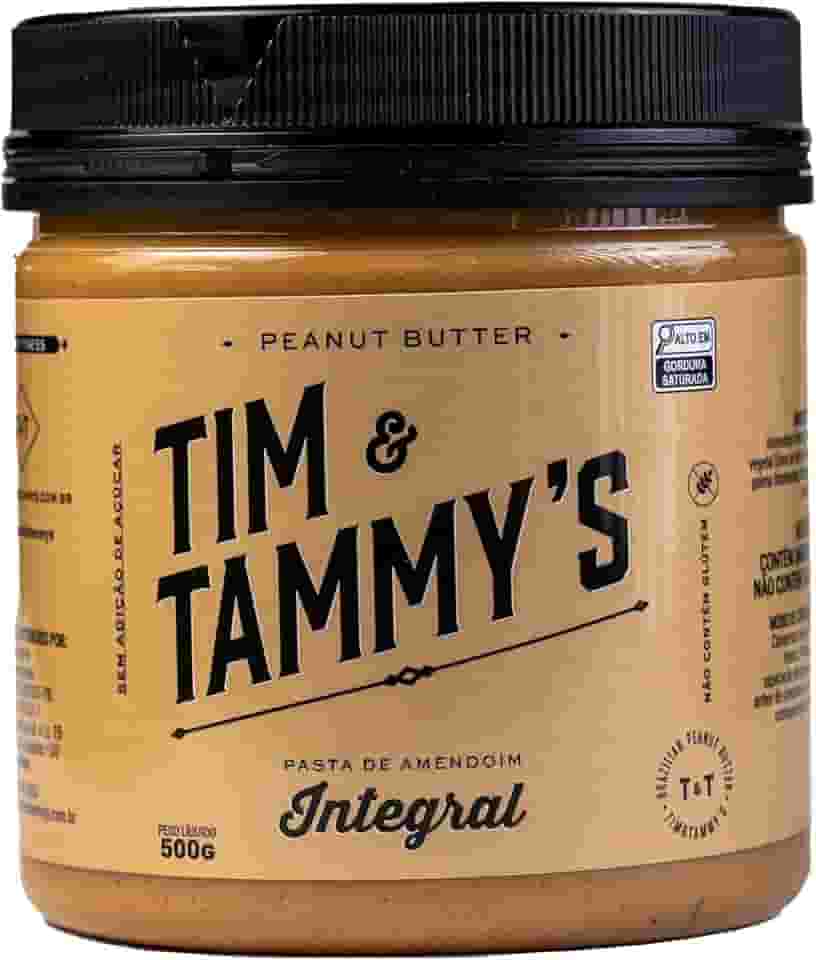 Tim & Tammy's Pasta de Amendoim Integral, Zero Açúcar, 500g