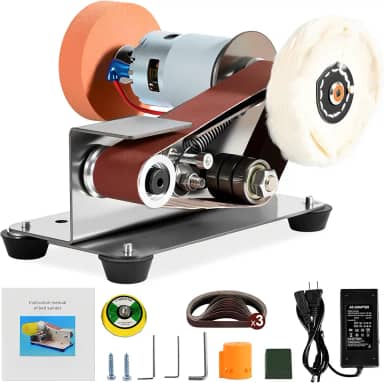 Mini Lixadeira De Cinta 30 Mm, Ferramenta Lixar Com Controle Velocidade 7 Marchas, Afiador Facas 15 Graus, Elétrica Polimento E Roda Desbaste Para Marcenaria Metalurgia