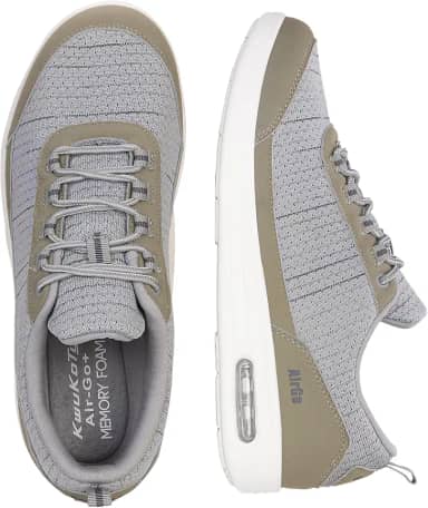 Tênis feminino largo para diabéticos, ortopédico, fascite plantar/pés inchados/joanetes, Cinza, 10 Wide