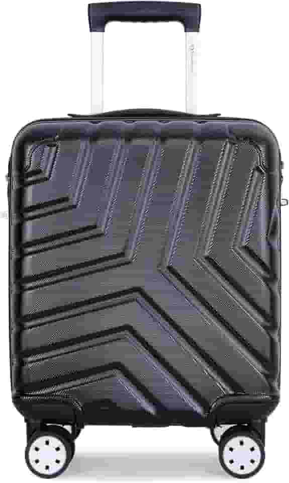 Mala de Viagem Rígida Bagagem de Mão de 40,64 cm com Rodas Giratórias Silenciosas Universais, Trava TSA, Preta, Carry On 16' Suitcase
