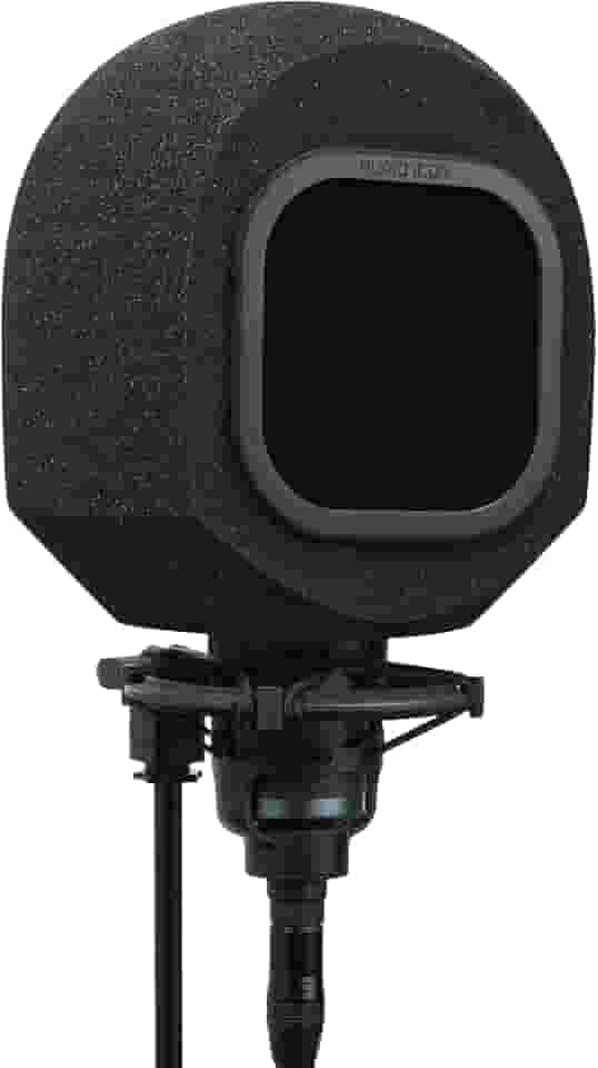 Soundbox Cabine de isolamento de gravação vocal - Escudo de microfone portátil com filtro pop substituível para canto de qualidade de estúdio, podcasts e som de locução. (Filtro pop preto clássico)