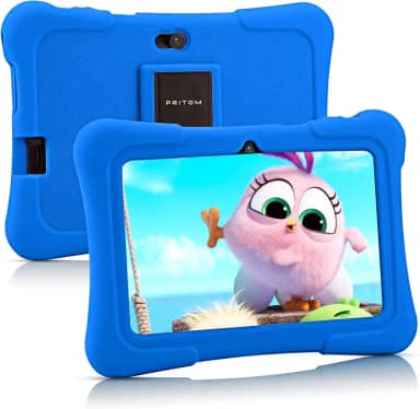 PRITOM Tablets infantis de 7 polegadas, tablet Androdi 13 para crianças, 32 GB, WiFi, Bluetooth, câmera dupla, educação, jogos, controle parental, software infantil pré-instalado com capa para tablet