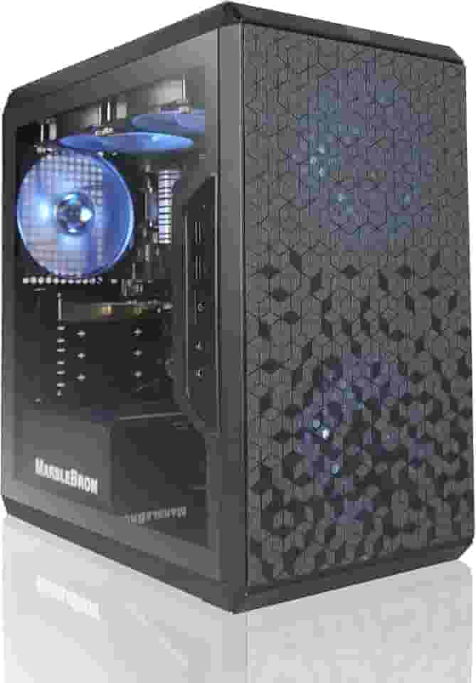 AVGPC Q-Box Series Gaming PC - 4,6 GHz Max Boost AMD Ryzen 5 5600G 8-Core 16-Thread CPU, RTX 3050 8GB placa gráfica, cooler líquido, 16GB DDR4 3200, 500SSD Windows 10 AC WiFi..