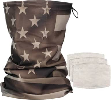 Marwin Máscara esportiva unissex de tecido respirável lavável e reutilizável com bolsa de armazenamento + (3) filtros PM 2,5 (bandeira dos EUA, médio padrão)