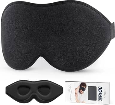 LitBear Máscara de dormir para mulheres e homens que dormem de lado, máscara de olho para bloquear a luz do sono, máscara de dormir com contorno 3D, máscara de dormir macia e respirável com alça