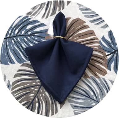 Sousplat 4 Capas 4 Bases MDF 35 cm 4 Guardanapos e 4 Porta Guardanapos (Costela Azul Guard Azul)