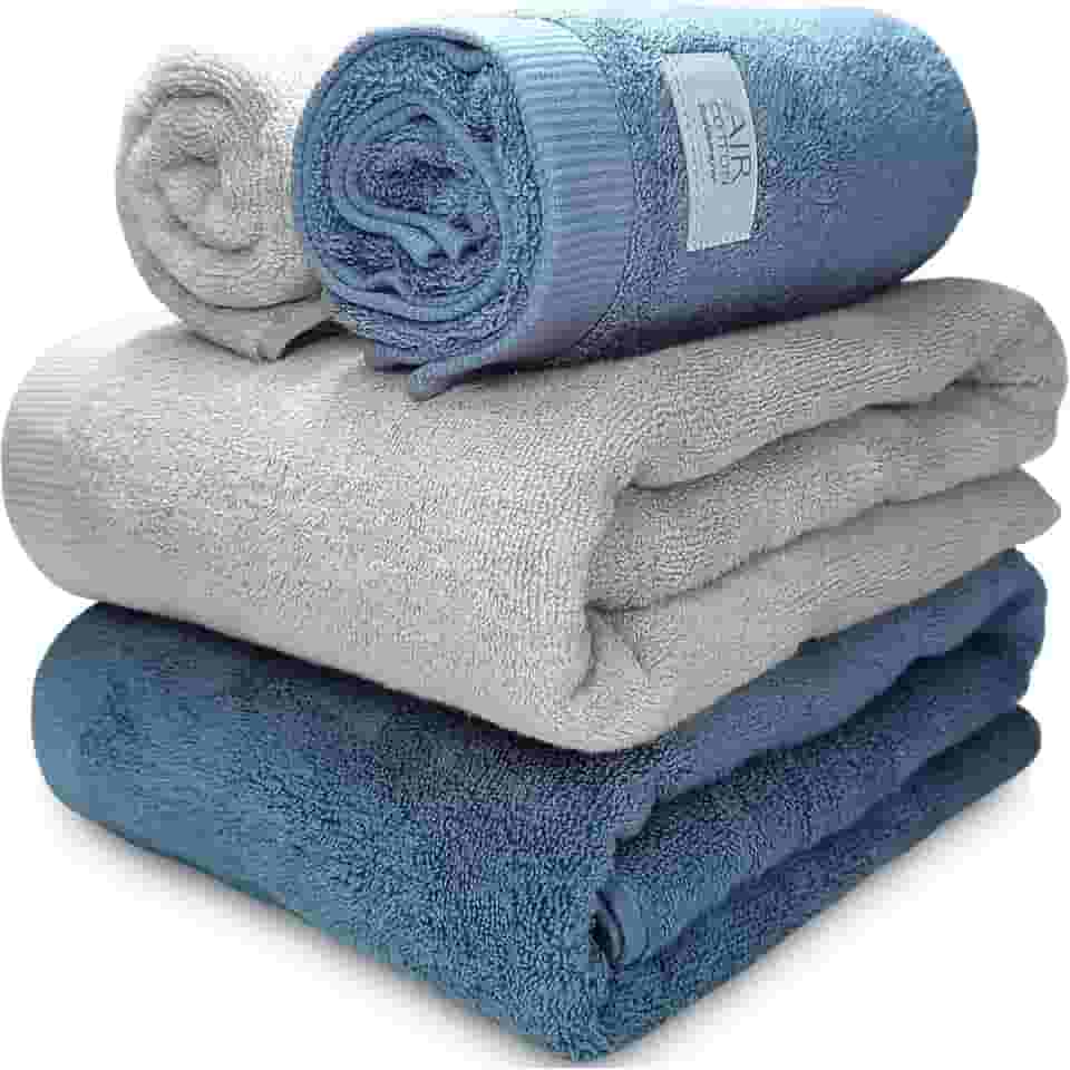 Jogo de Banho Gigante Banhão Buddemeyer Dual Air 100% Algodão 4 peças Toalha Alta Absorção Macia Grossa (Azul Cinza 1082/1948)