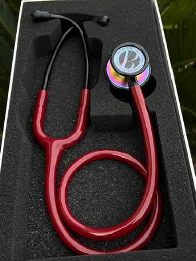 Estetoscópio Bic Eternity Vinho Rainbow Excelente Ausculta - Garantia de 5 anos