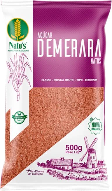 Natu's, Açúcar Demerara, 500 Gramas