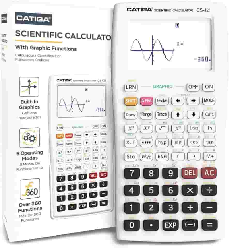 Calculadora gráfica - CATIGA CS121 - Calculadora científica e de engenharia - Sistema programável, Moderno, Branco
