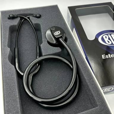 Estetoscópio Adulto Unisson Standard Preto BIC ES1130 - Ideal para Estudantes Enfermagem e Veterinária