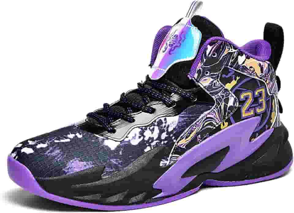 Tênis de basquete masculino antiderrapante e resistente ao desgaste, tênis de corrida com design grafite