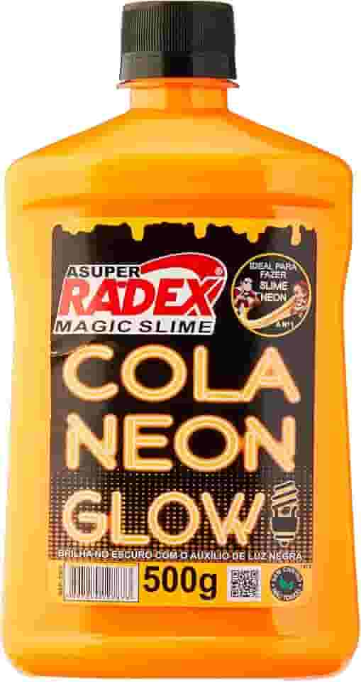 Radex 7307, Produto para Slime Cola Neon Glow 500gr, Laranja