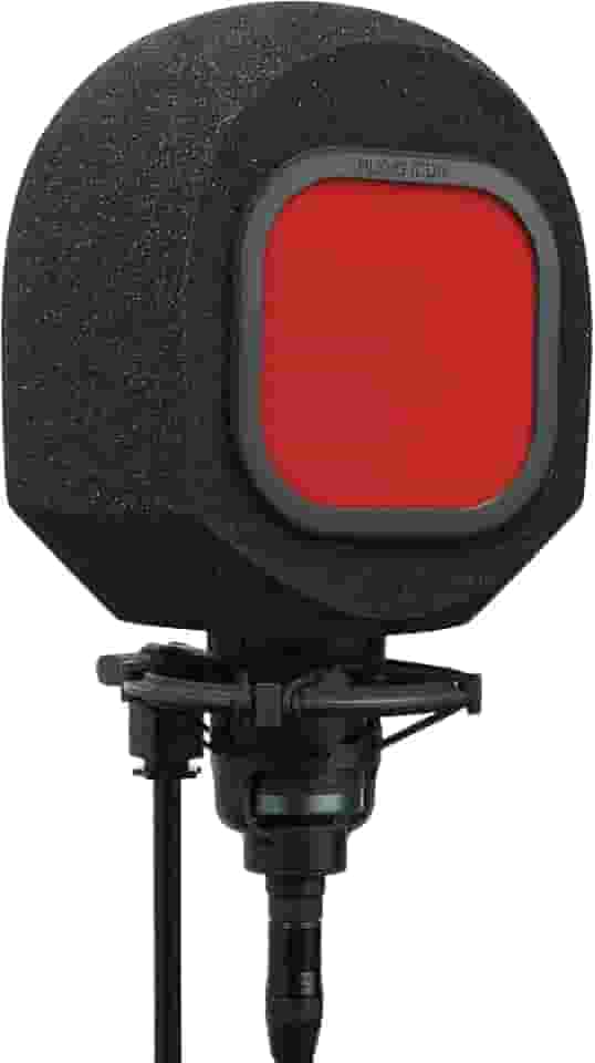 Soundbox Cabine de isolamento de gravação vocal - Escudo de microfone portátil com filtro pop substituível para canto de qualidade de estúdio, podcasts e som de voz (filtro pop vermelho fogo)